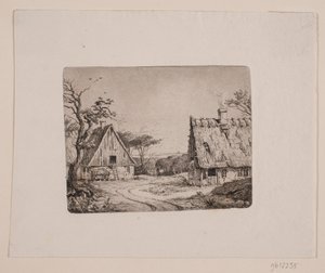 İki çiftlik evi ile manzara by Frits Grove