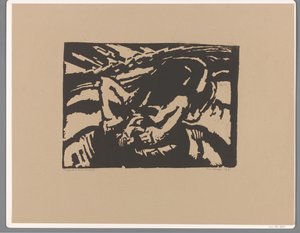 diz çökmüş adam by Frits van den Berghe (signed by artist)