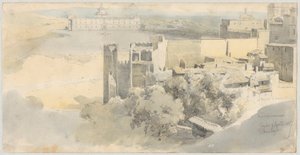 Alcazar manzaralı Toledo by Fritz (Friedrich) Bamberger