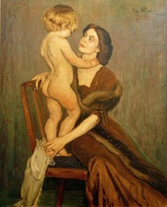 çocuklu bayan by Fritz Rhein