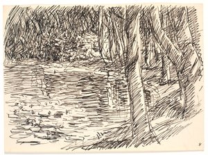 Bir orman gölü by Fritz Syberg