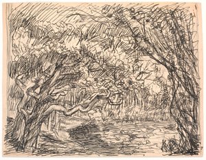 Bir orman gölü by Fritz Syberg