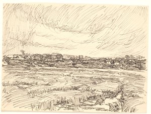 Köy ile manzara by Fritz Syberg