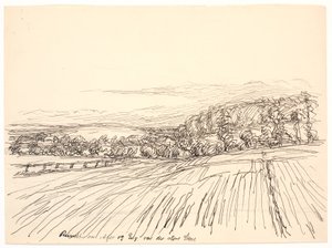 Tarlaların ve çayırların çevresinde büyük ormanlar vardı. by Fritz Syberg