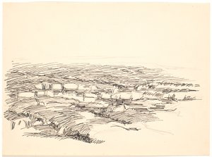 Bataklık manzarası için çalışma by Fritz Syberg