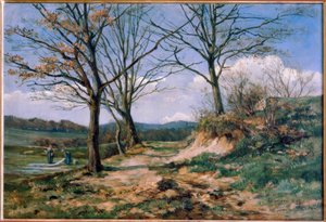 Çamaşırhanelerle dolu Taunus manzarası by Fritz Wucherer