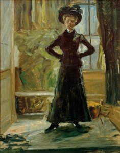 Siyah kostümlü kızının portresi by Fritz von Uhde