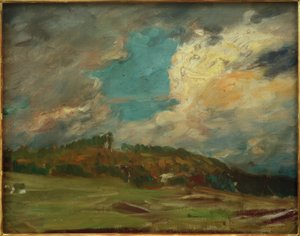 Peyzaj çalışması (bulutlu manzara) by Fritz von Uhde