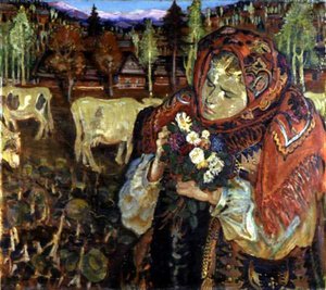 Çiçekli genç kız by Fryderyck Pautsch