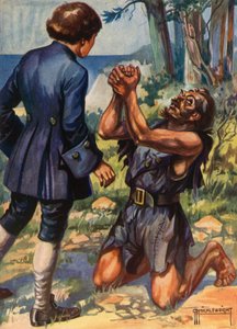 Robert Louis Stevenson tarafından Treasure Island için çizim (renkli taş)