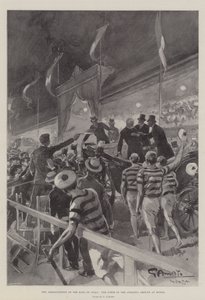 İtalya Kralının Suikastı, Monza Atletizm Sahasında Sahne by G.S. Amato