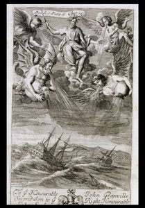 Jüpiter Okyanusa Fırtına Atıyor, Anthony Le Grand tarafından yazılan 'Felsefenin İlkeleri'nin Kitap 1 Kısım 6 Bölüm 16'dan bir örnek, Johannes Kip (16523-1722), 1694