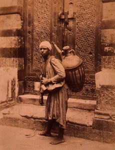 Bir Mısır Su Taşıyıcı (sepya fotoğrafı)