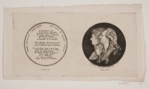 Louis XVI, kraliçesi ve oğlu portreleri ile madalyon by G. N. Angelo