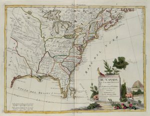 Kanada, Louisiana ve Florida ile İngiliz Kolonileri, G. Zuliani tarafından Venedik