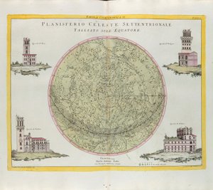 Ekvatorda kesilmiş Kuzey Göksel Planisferin Kozmografik Tablosu, G. Zuliani tarafından 1777