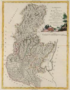 Veneto Eyaleti'nin arazi alanı: Brescia, G. Zuliani'nin 1783'te Antonio Zatta tarafından Venedik'te yayınlanan "En Yeni Atlas"ın 2. Kitabından alınan gravürü, Özel Koleksiyon by G. Zuliani
