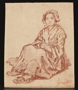 Oturan Kadın (Femme assise) (kırmızı tebeşir) by Gabriel Gresly