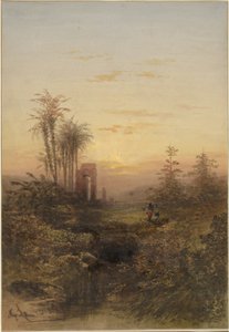 Doğu Manzarasında Gün Batımı by Gabriel Hippolyte Lebas