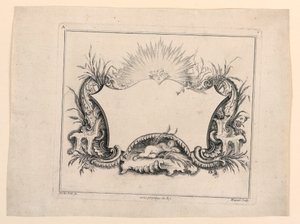 Rozet, "Recueil Nouveau de Differens Kartuş"tan by Gabriel Huquier