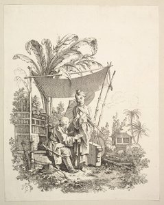 Askere Merak Gösteren Kadın, ca. 1742. by Gabriel Huquier