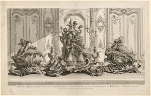 Juste-Aurèle Meissonier'in Eserleri: Büyük Bir Merkez Parçası için Gümüş Heykel Projesi ve Kingston Dükü Lord Hazretleri için İnfaz Edilen İki Tureen by Gabriel Huquier
