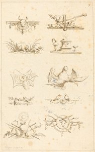 Kuyruk Parçaları için Tasarımlar: pl. 7 by Gabriel Huquier after Claude Gillot