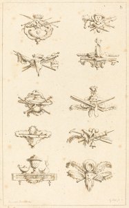 Kuyruk Parçaları için Tasarımlar: pl. 8 by Gabriel Huquier after Claude Gillot