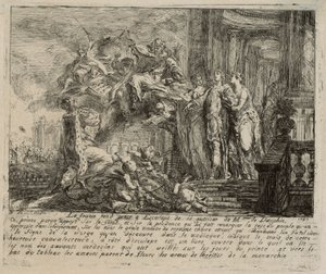 Dauphin'in İyileşmesi Üzerine Alegori by Gabriel Jacques de Saint Aubin