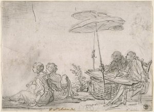 Ressamlar Açık Havada by Gabriel Jacques de Saint Aubin