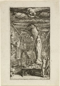 Almanach Historico-Fizik için ön eser by Gabriel Jacques de Saint Aubin