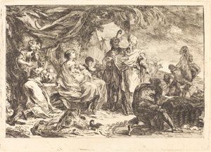 Lavan tanrılarını arıyor by Gabriel Jacques de Saint Aubin