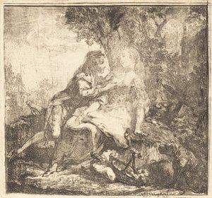 iki aşık by Gabriel Jacques de Saint Aubin