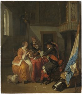 Bir Kağıt Oyunu, c.1655-9 by Gabriel Metsu