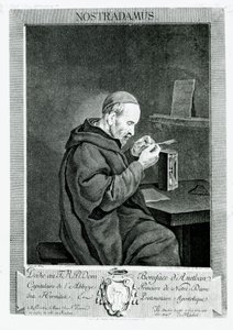 Christian von Mechel (1737-1817) 1762 tarafından oyulmuş Michel Nostradamus (1503-66) portresi by Gabriel Metsu