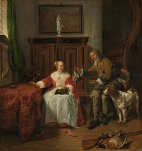 Avcının Bugünü Avcının Hediyesi by Gabriel Metsu