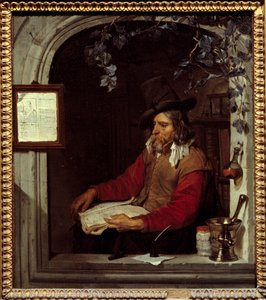 Eczacı veya kimyager. Gabriel Metsu (1629-1667) Ec. Bekle.