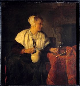 Ribotter. Tablo Gabriel Metsu (1629 - 1667) Ec. Bekle. by Gabriel Metsu