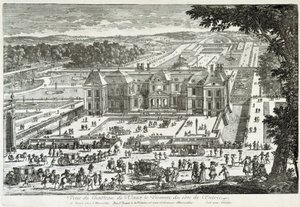 Giriş tarafından Vaux Le Vicomte (Vaux-Le-Vicomte) kalesinin görünümü (Le Ours tarafından bahçeler) - Perelle tarafından, 17. yüzyılın sonları by Gabriel Perelle