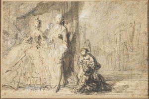Promenade des Boulevards by Gabriel de Saint Aubin