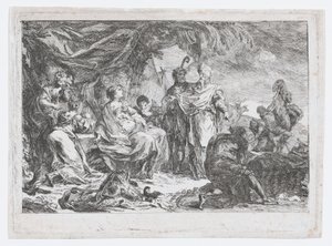 Laban Ev Tanrılarını Arıyor, yakl. 1753. by Gabriel de Saint Aubin