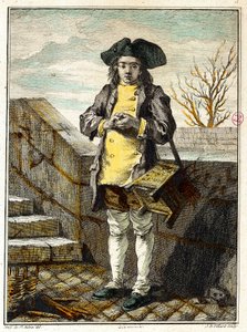 Eski metiers: ayakkabı parlatıcı veya ayakkabı parlatıcı. Gabriel de Saint Aubin (1724-1780) tarafından gravür 18. yüzyıl Paris musee Carnavalet by Gabriel de Saint Aubin
