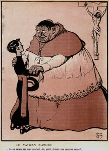Fransız siyasi mizah günlüğü “L'plate au beurre”” özel Vatikan karikatüründe (n°242, 18 Kasım) by Gabriele (1865 1937) Galantara