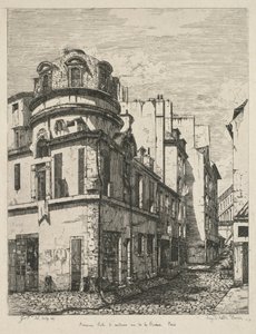 Eski Paris Üzerine Gravürler: Eski tıp okulu rue de la Bûcherie..., 1865.