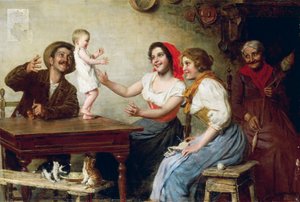 İlk Adımlar, Gaetano Bellei (1857-1922), tuval üzerine yağlı boya, 55x82,5 cm