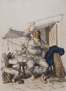 Mangia Maccaroni (Makarna Yiyenler), Gaetano Dura (1805-1878), gravür, İtalya