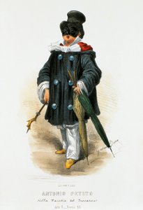 Aktör Antonio Petito (1822-1876) parodi The Troubadour