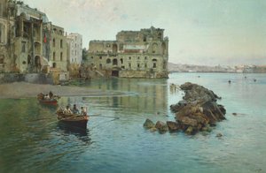 Napoli'deki palazzo Donn Anna yakınlarındaki yat limanı