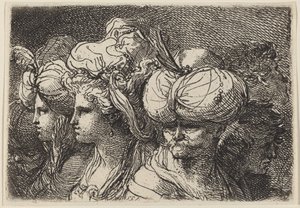 Altı Baş, Önde Bir Türk by Gaetano Gandolfi