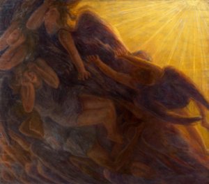 meleklerin düşüşü, triptik by Gaetano Previati